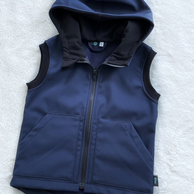 Detská softshellová vesta tmavomodrá