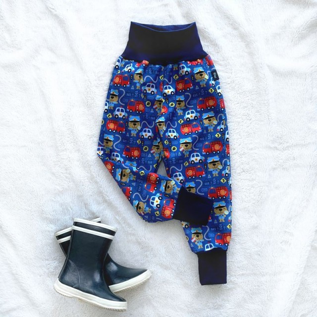 Detské softshellové zateplené nohavice HASIČI-POLICAJTI