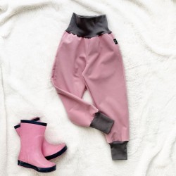 Detské softshellové zateplené nohavice ružové