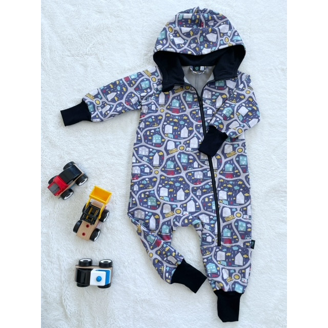 Detský softshellový overal AUTÍČKA NA CESTE