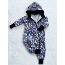 Detský softshellový overal s barančekom AUTÍČKA NA CESTE