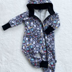 Detský softshellový overal s barančekom AUTÍČKA NA CESTE