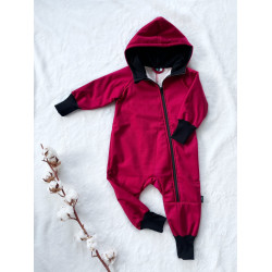 Detský softshellový overal s barančekom červený