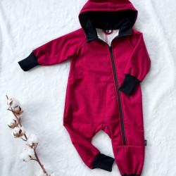 Detský softshellový overal s barančekom červený