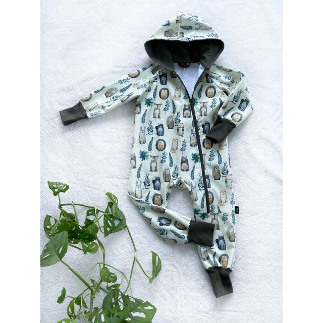 Detský softshellový overal LESNÉ ZVIERATKÁ