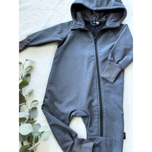 Softshellový overal šedý melír