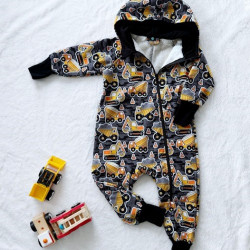 Detský softshellový overal s barančekom STAVEBNÉ STROJE