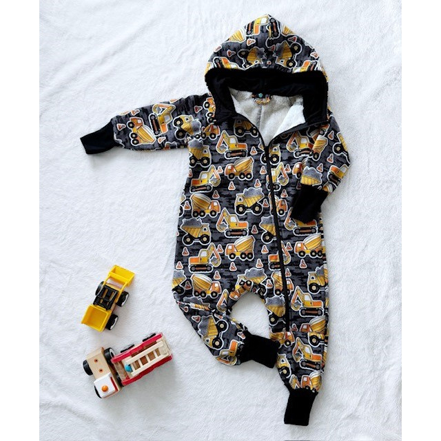 Detský softshellový overal s barančekom STAVEBNÉ STROJE