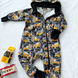 Detský softshellový overal s barančekom STAVEBNÉ STROJE