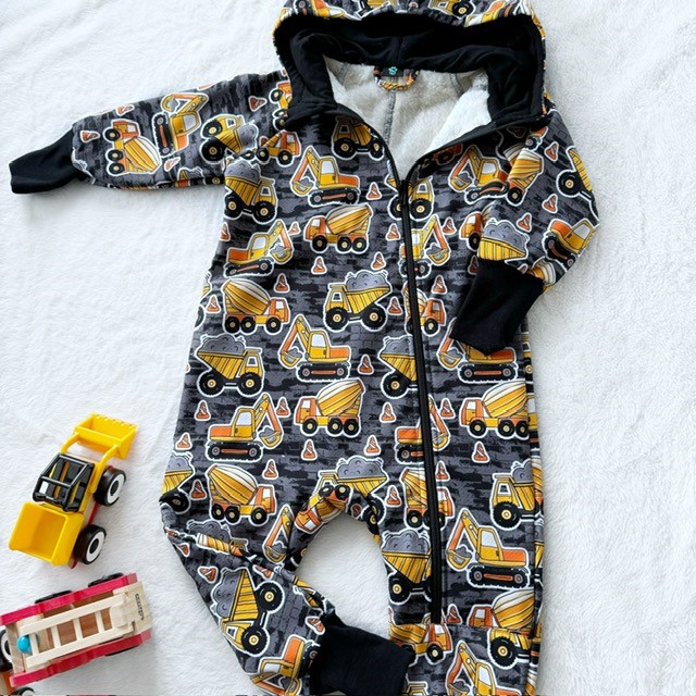Detský softshellový overal s barančekom STAVEBNÉ STROJE